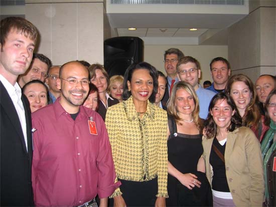 Peace Corps Volunteer Emily Hallar writes:  Condoleeza Rice meets with Peace Corps Volunteers in Bulgaria