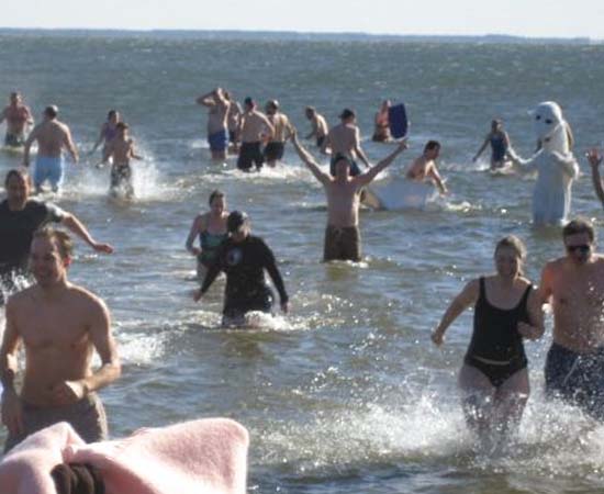 Mike Tidwell leads plunge into the Chesapeake during second annual swim