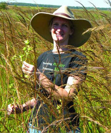Bolivia RPCV Stephanie Frischie is the plant materials and conservation programs coordinator for the Nature Conservancy's 8,000-acre Kankakee Sands project in northern Newton County Indiana